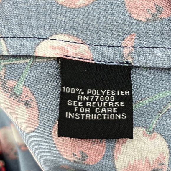 J. Peterman Dress Retro Cherry Print Button Front Collared Pockets NWOT Medium - Picture 12 of 13